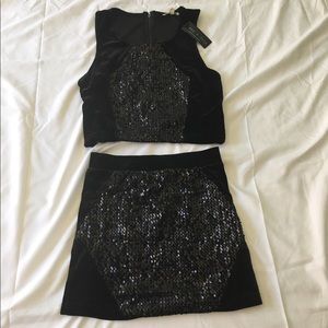 NEW w/tag Sequined velvet skirt set